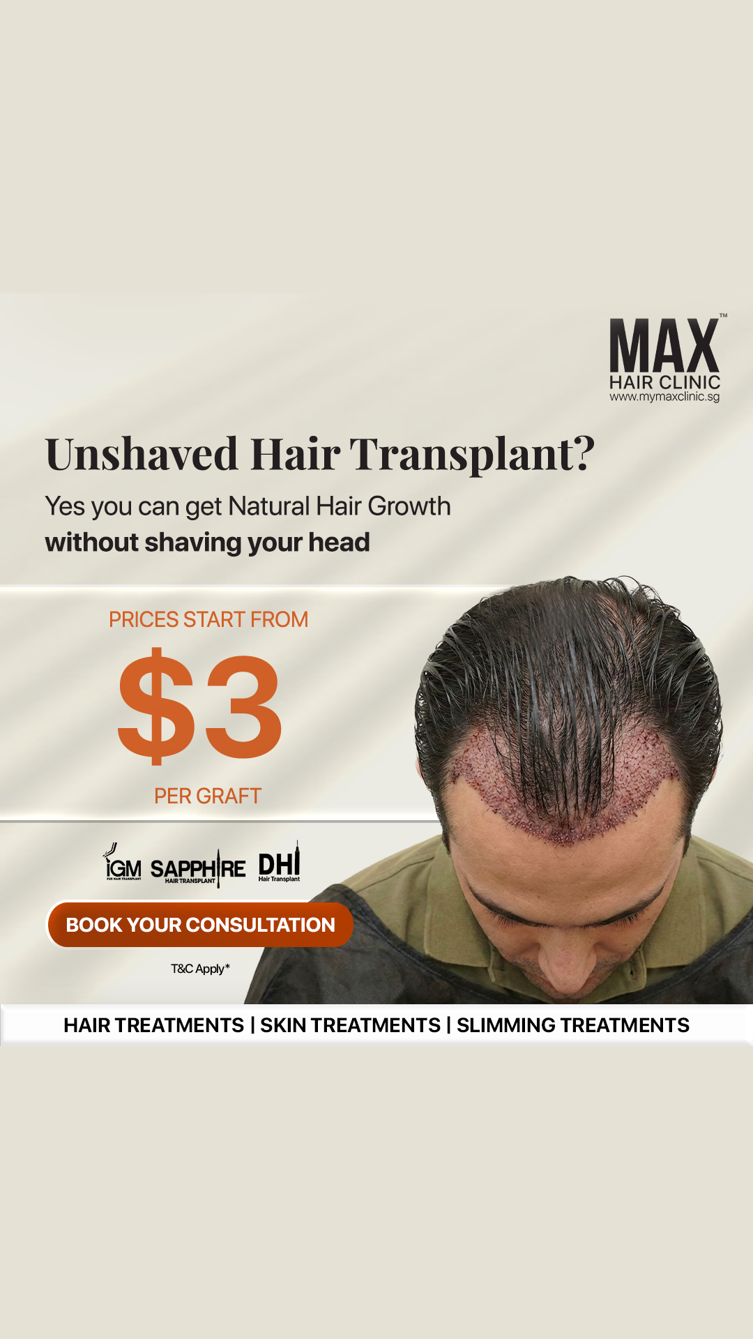 MAX Clinic Singapore Facebook ad
