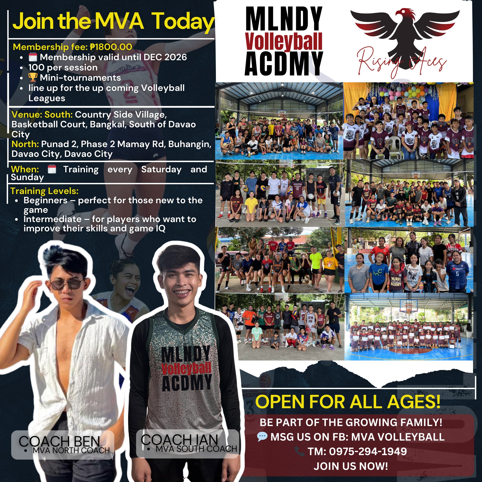 MVA Volleyball Facebook ad: JOIN THE MLNDY VOLLEYBALL ACDMY TODAY!