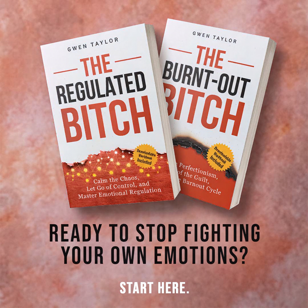 Gwen Taylor Books Facebook ad: Two Books. One Burnout Recovery Roadmap.
