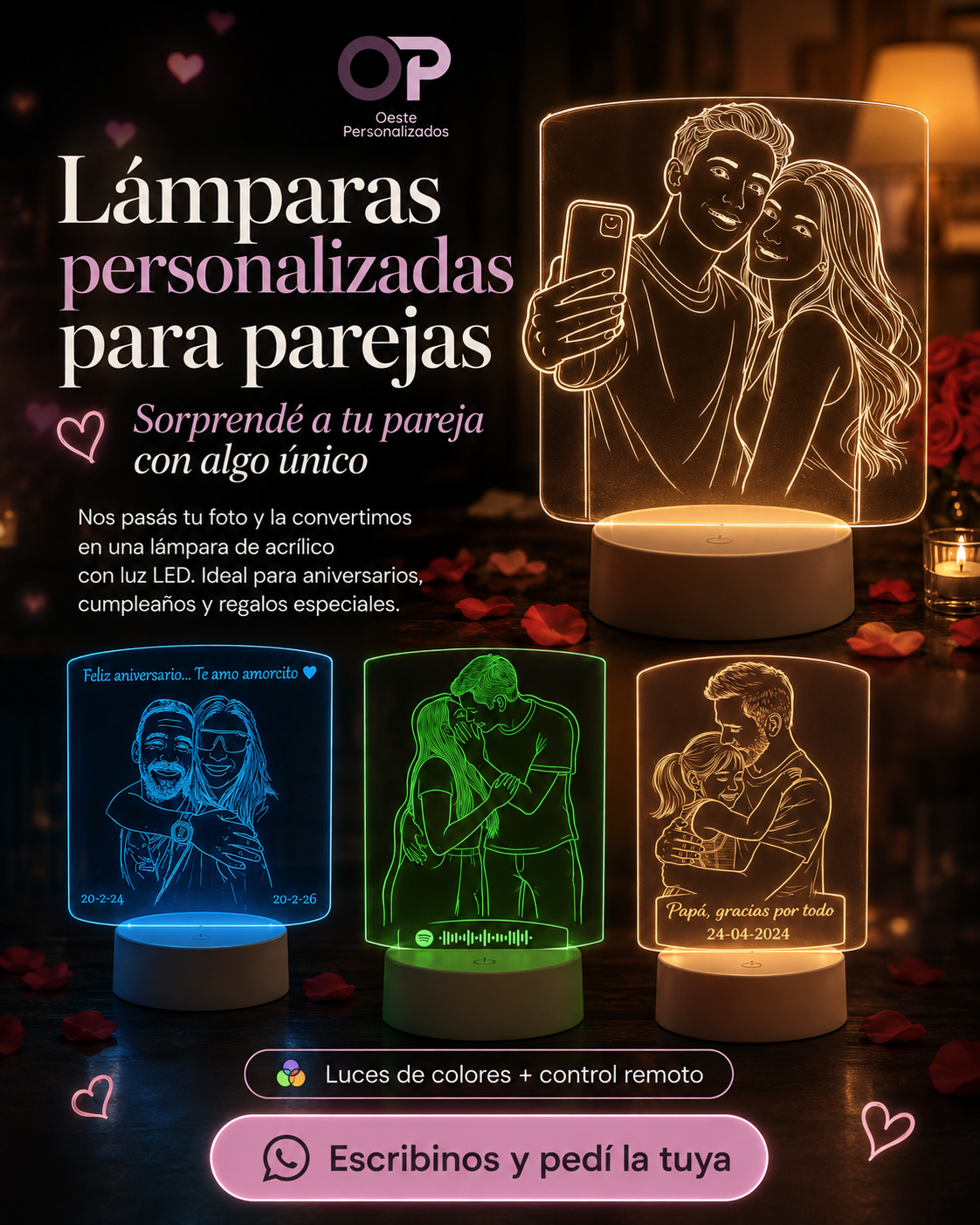 Oeste Personalizados Facebook ad: ¡Pedí tu lampara ahora!