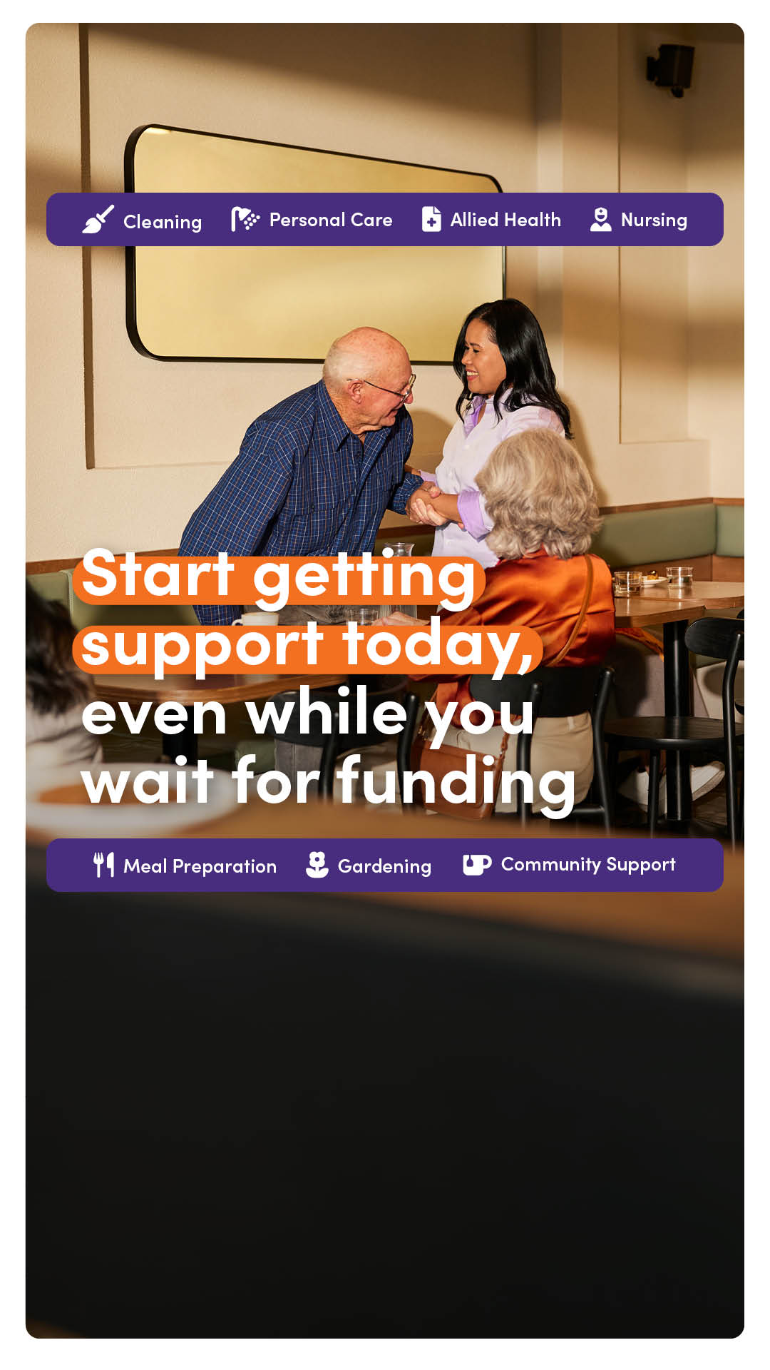 Mable Facebook ad: Get support while you wait for funding