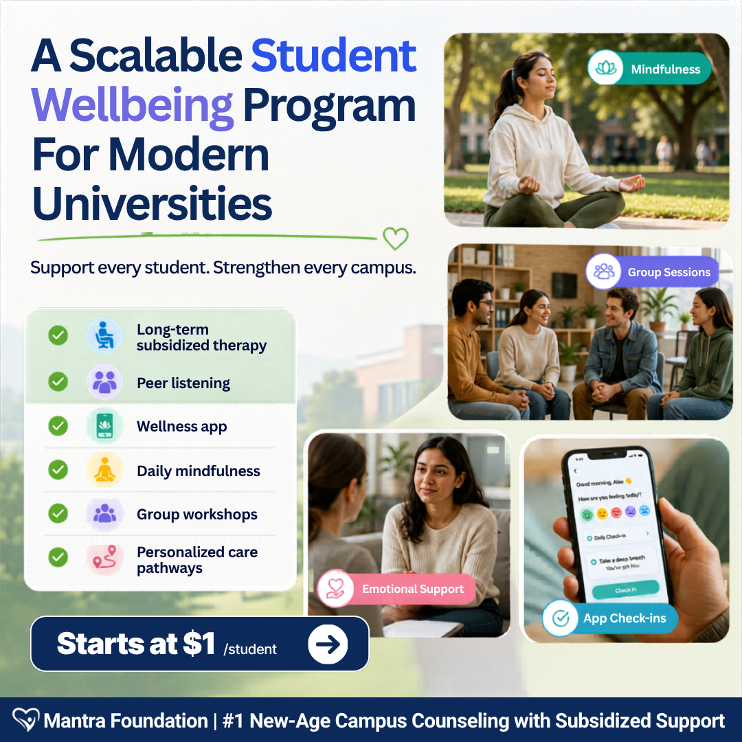 Mantra Care Facebook ad: Holistic Student Support for Academic & Personal Success