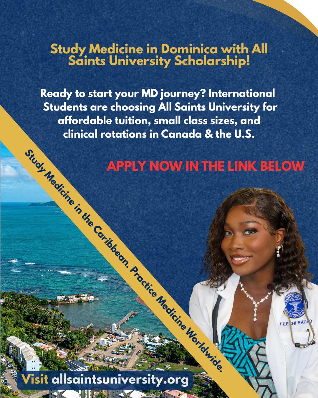 All Saints University School of Medicine Facebook ad from Mar 17, 2026