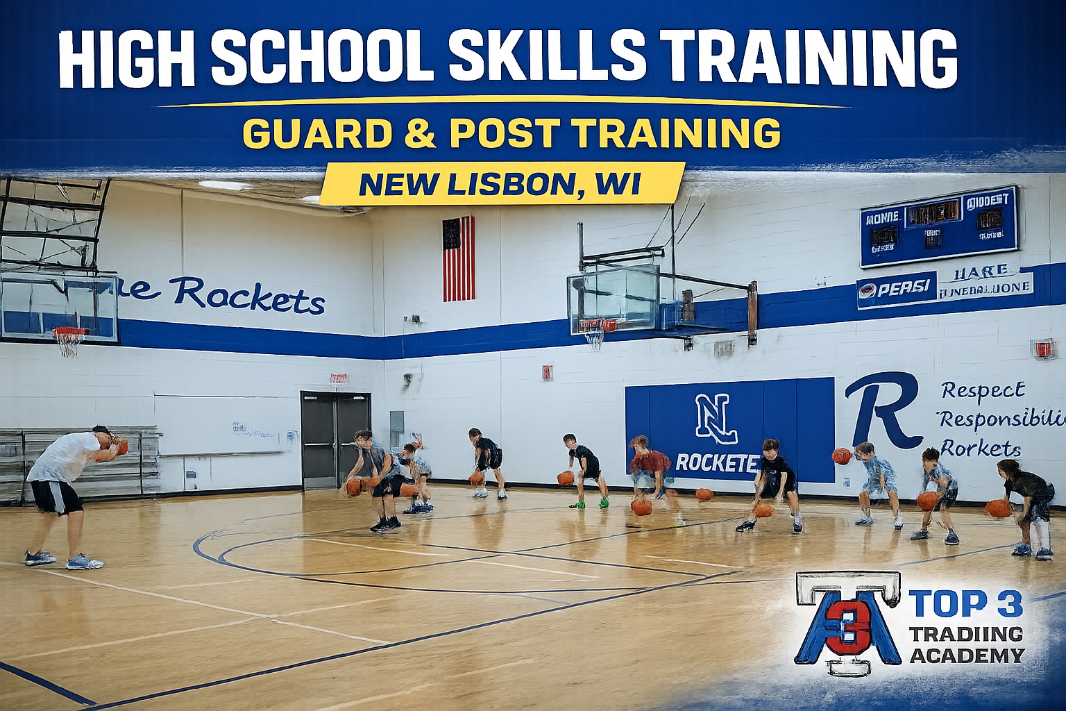 Top 3 Training Academy Facebook ad: HIGH SCHOOL BASKETBALL TRAINING IS OFICIALLY HERE