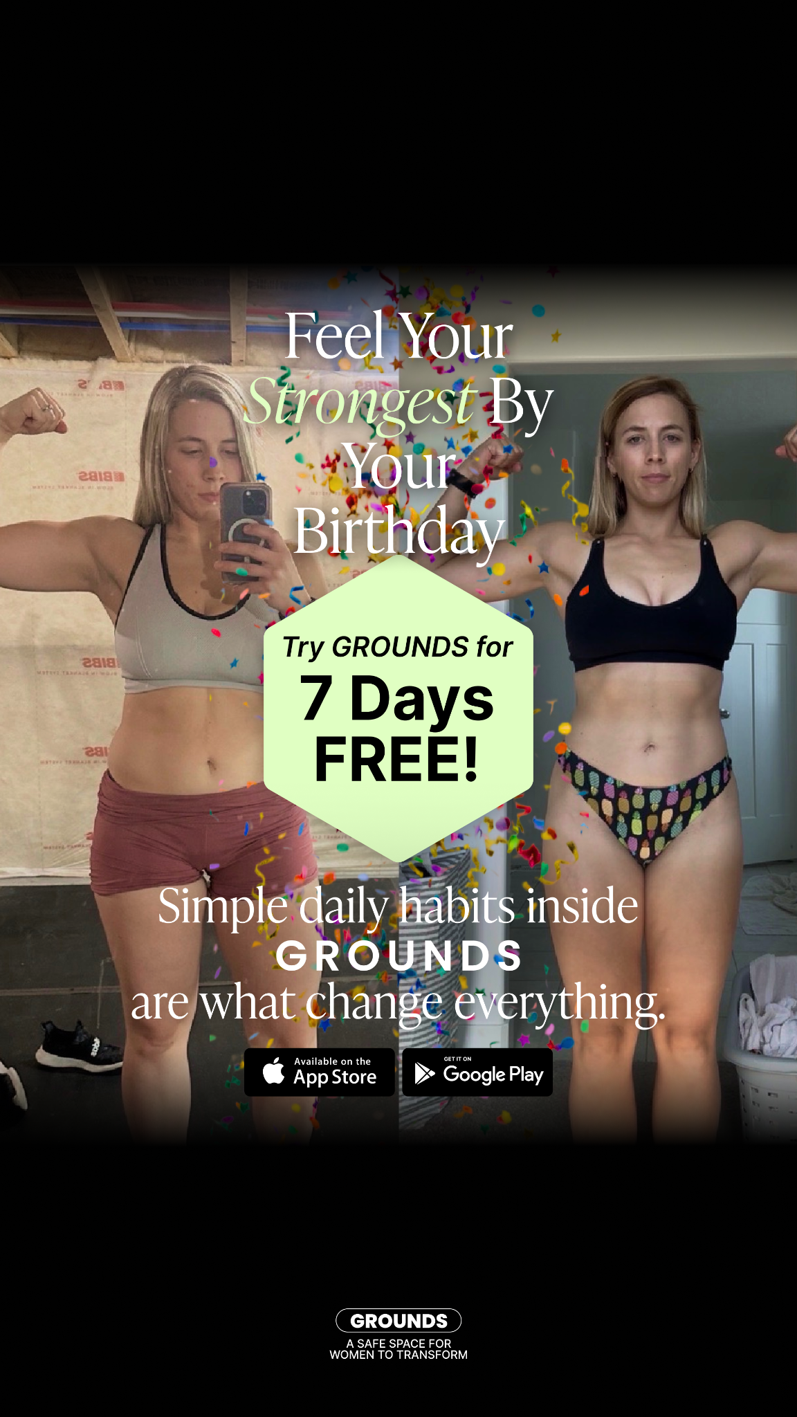 Grounds Fitness App Facebook ad from Jan 16, 2026