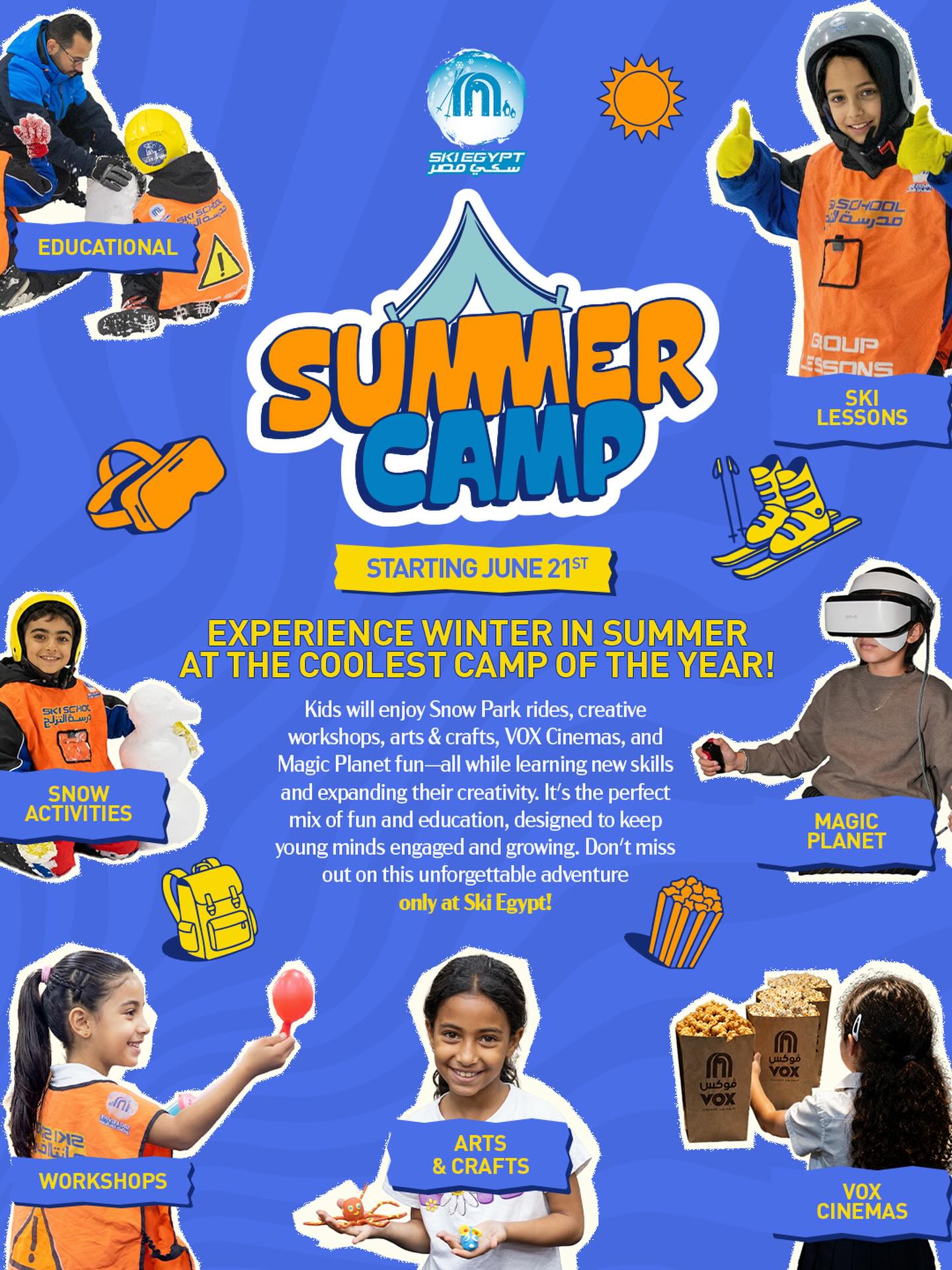 Ski Egypt Facebook ad: Summer is heating up.