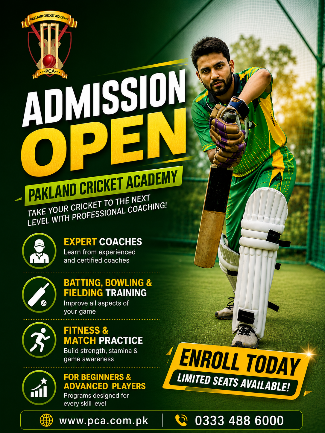 PakLand Cricket Academy Facebook ad