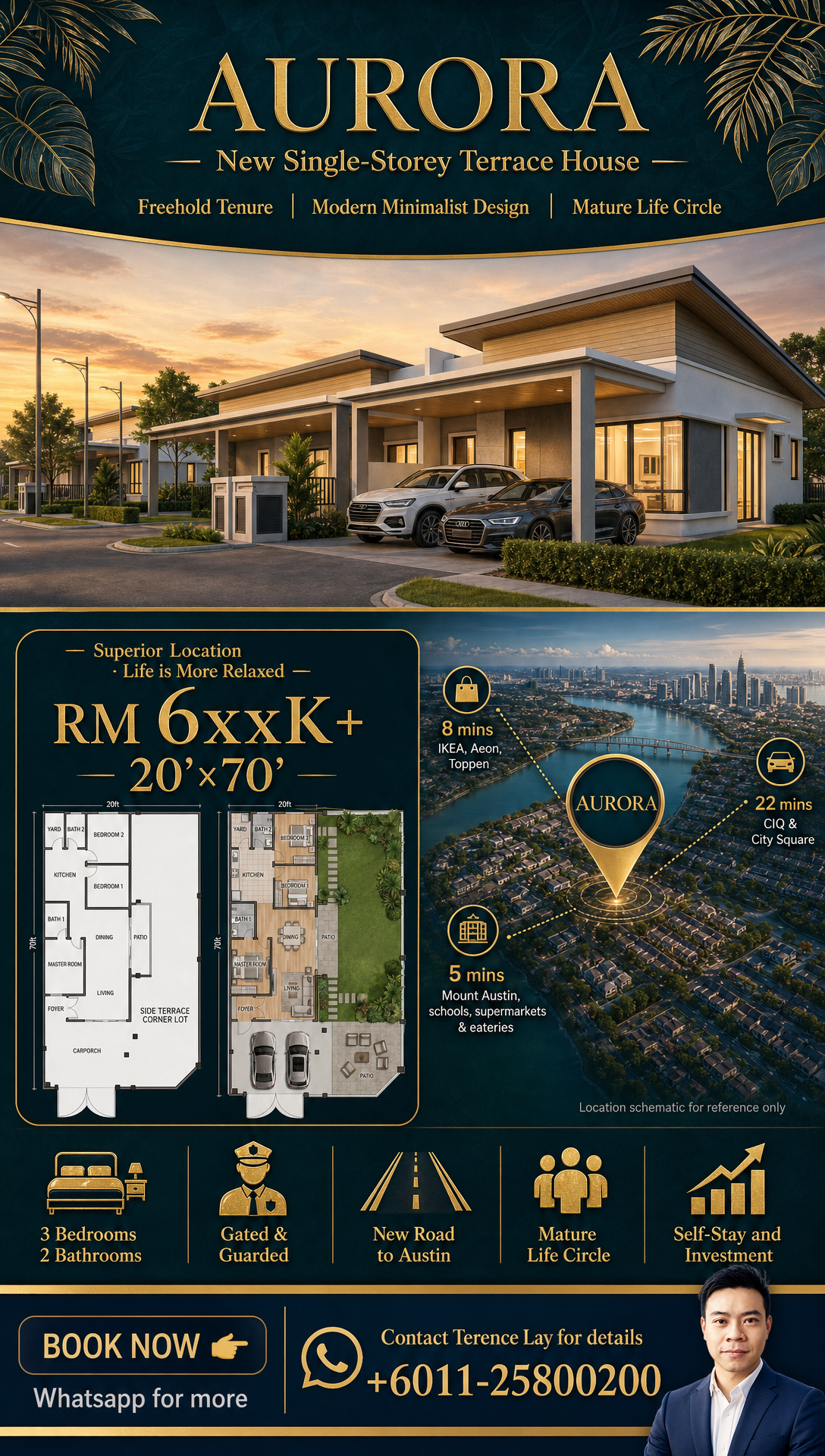 Johor Property - Look For Terence Lay Facebook ad: NEW Single Storey Terrace | Near Austin