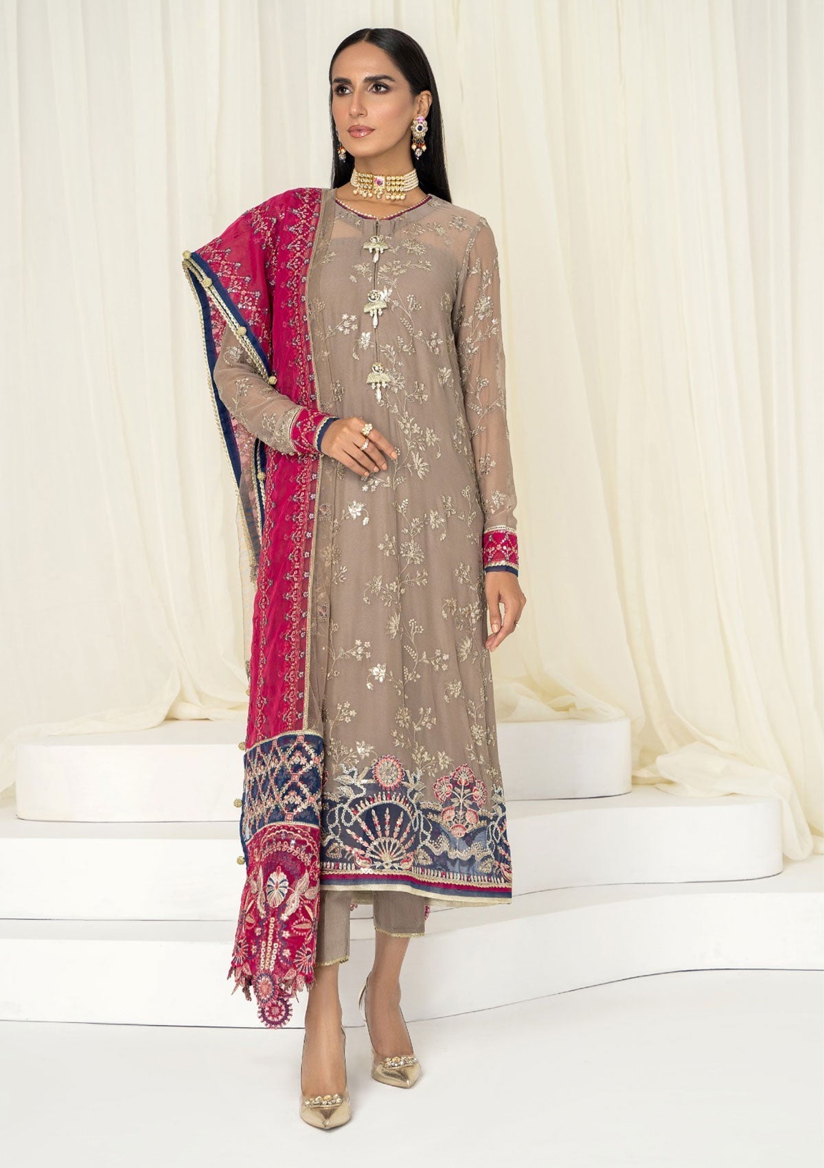 Saleem Fabrics Facebook ad: your premier destination for Pakistani Designer Brands…