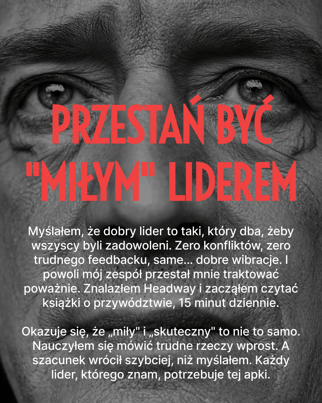 Zuzanna Wojciechowska Facebook ad: Przeciętny CEO czyta 52 książki rocznie, Headway cię tam…