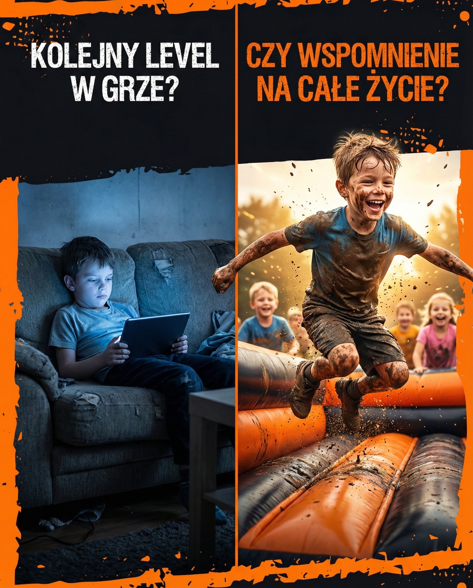 Mini Melts Survival Race KIDS Facebook ad: Piksele zgasną. Bateria się wyczerpie.