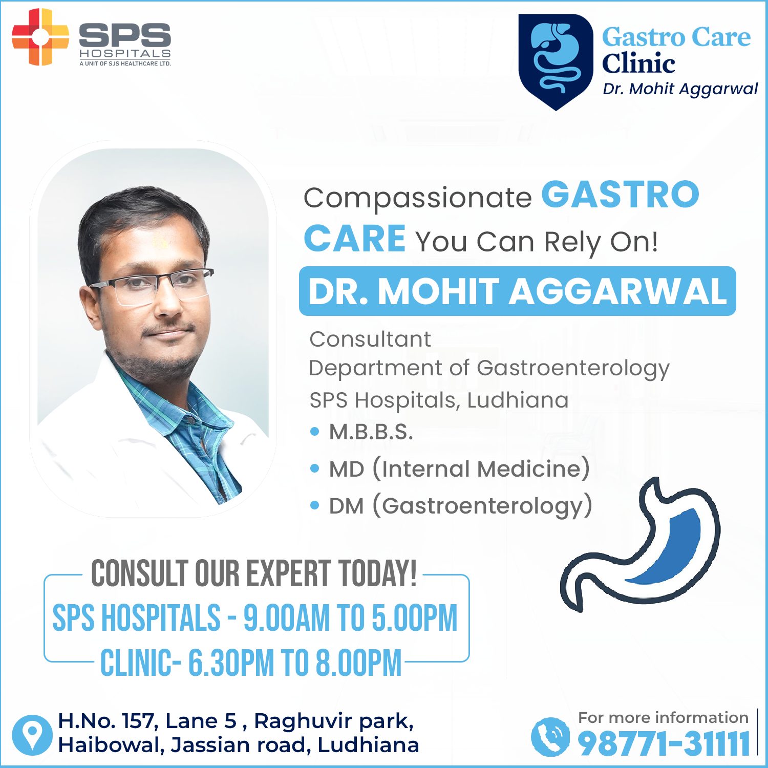 Gastrocare Clinic By Dr Mohit Aggarwal Facebook ad: Compassionate gastro care you can truly rely on.