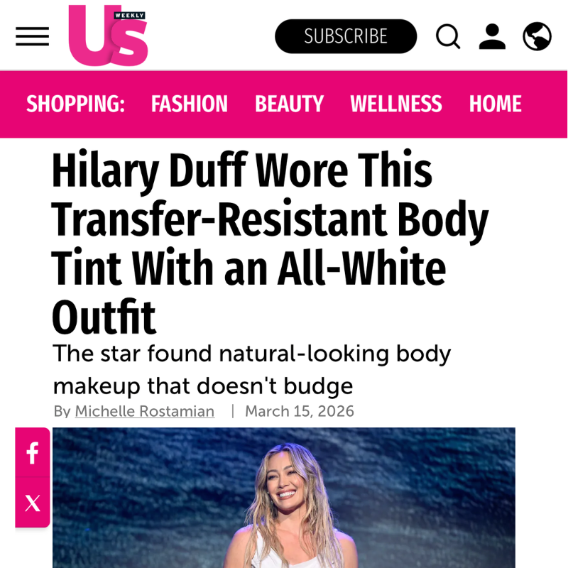 TINGE Facebook ad: celebrity-approved body makeup