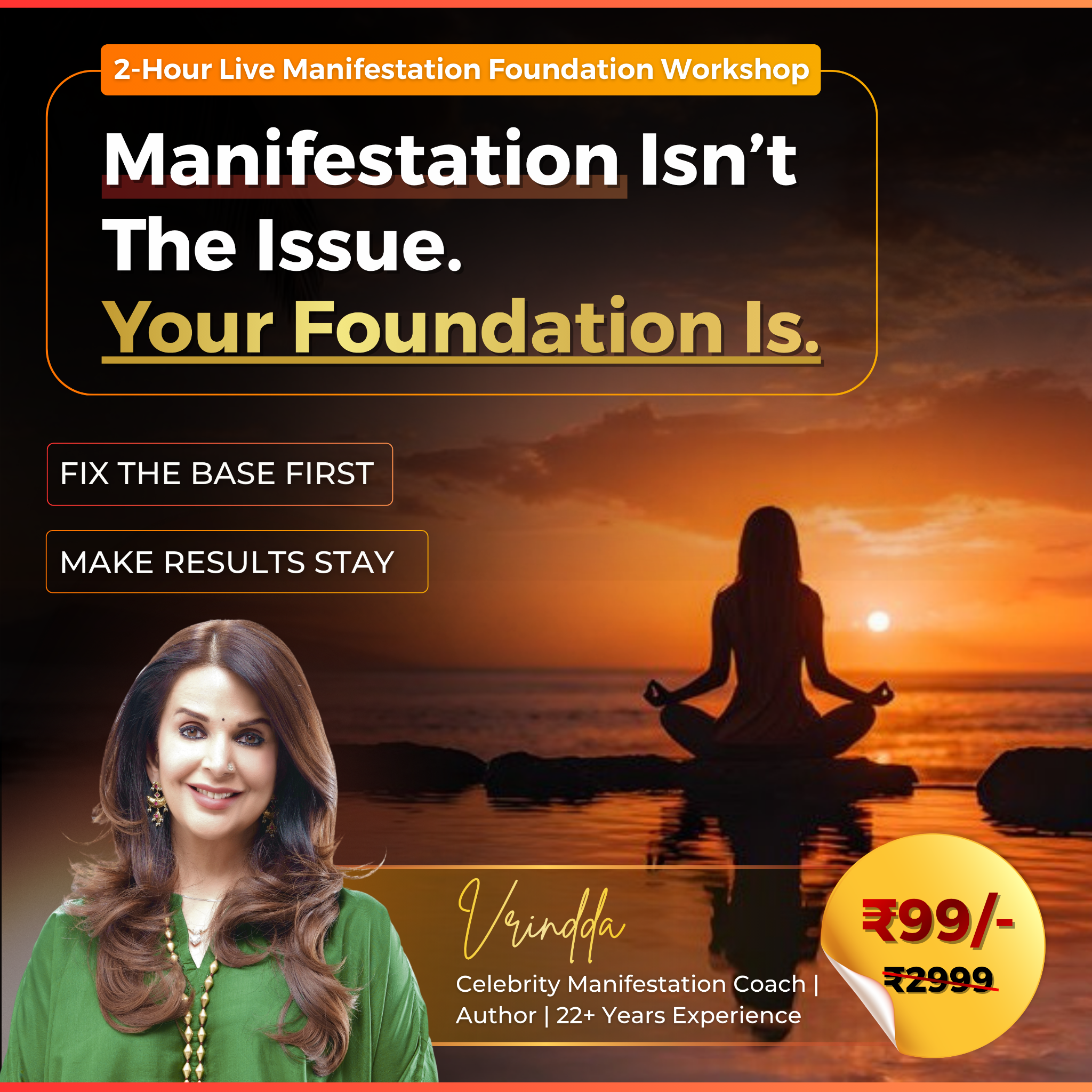 Vrinda Mehta Facebook ad: Fix Your Manifestation First
