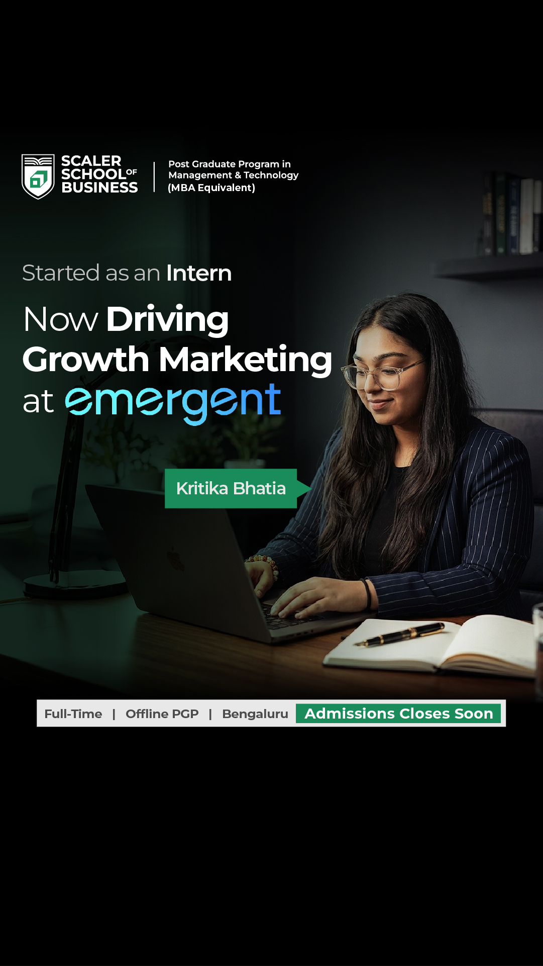 Scaler School of Business Facebook ad