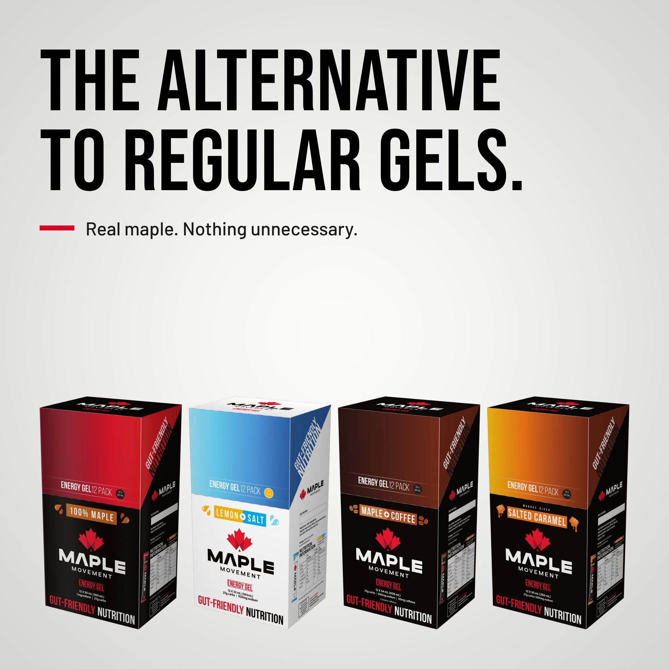 Maple Movement Facebook ad: Gut-Friendly Energy Gel