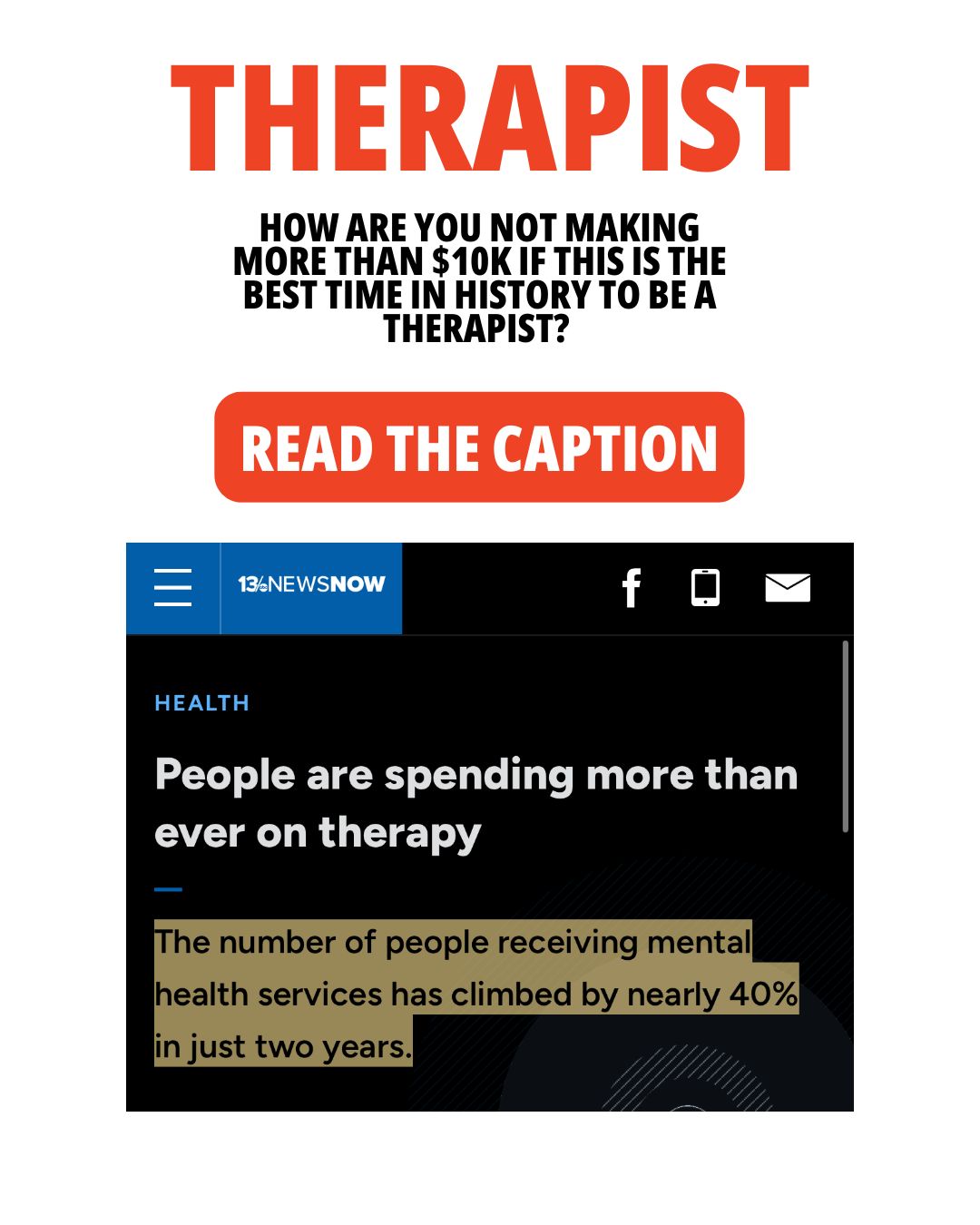 Therapy Practice Accelerator Facebook ad