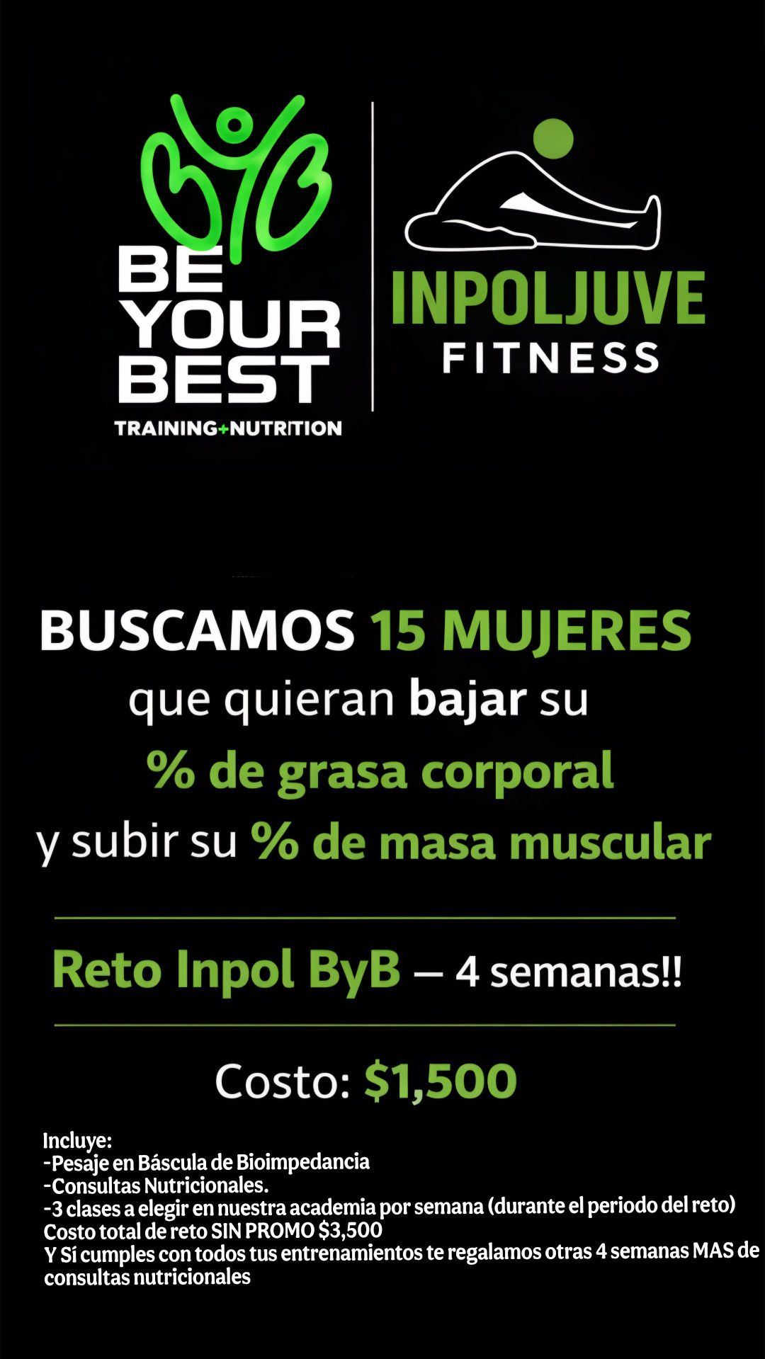 Inpoljuve Fitness Facebook ad: Quieres AHORA SI cumplir tus propositos de año…