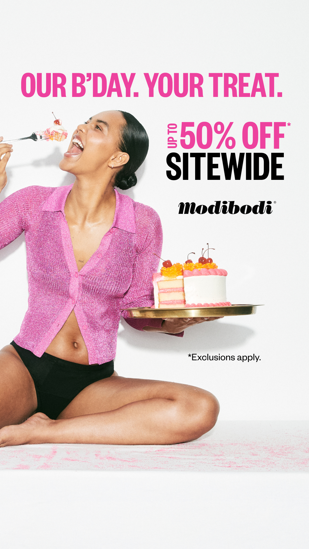 Modibodi Facebook ad: Birthday Sale Is Here. We're 13. Let's Celebrate.