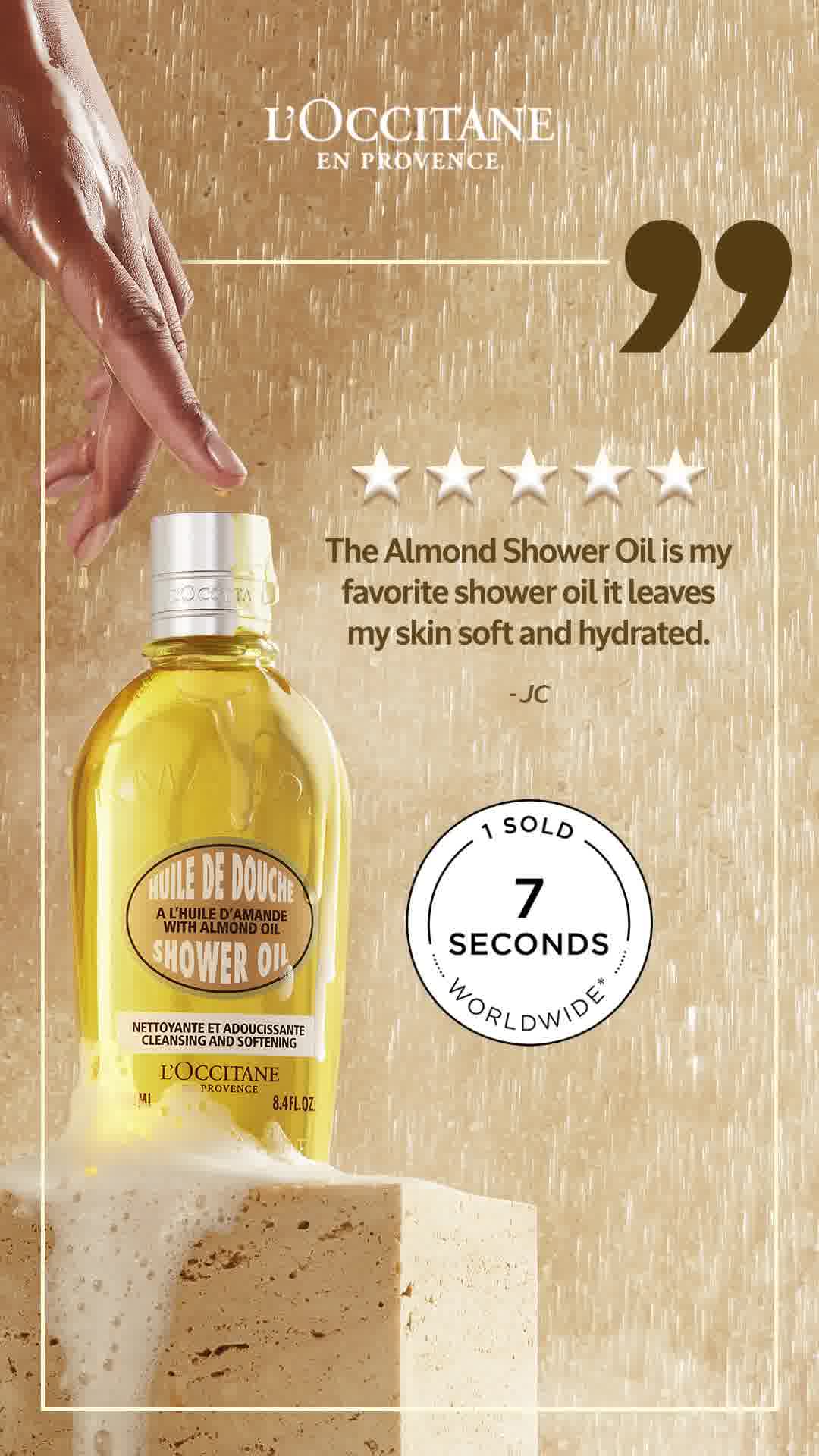 L'OCCITANE en Provence Facebook ad: Almond Shower Oil