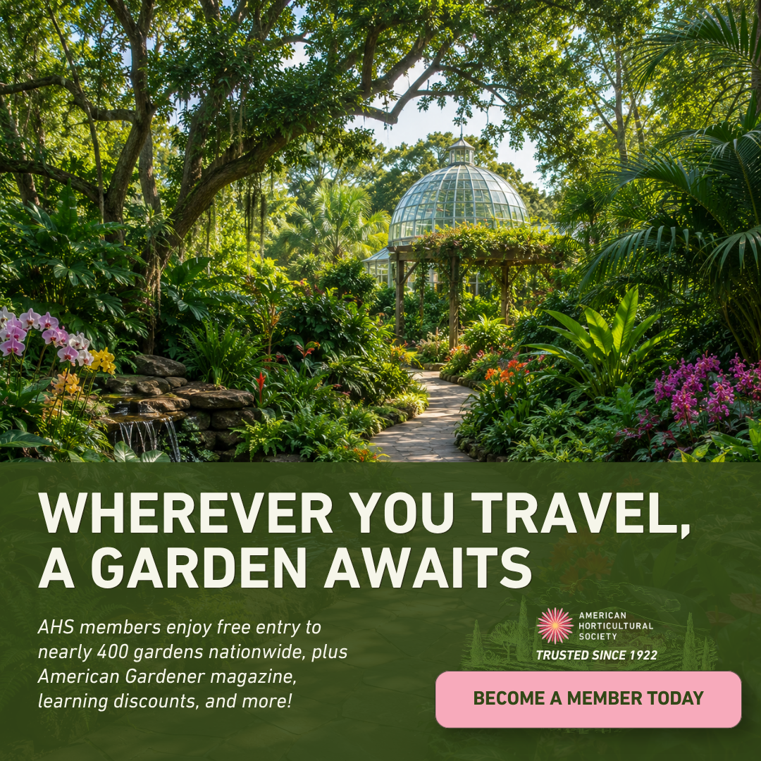 The American Horticultural Society Facebook ad: Access Nearly 400 Gardens