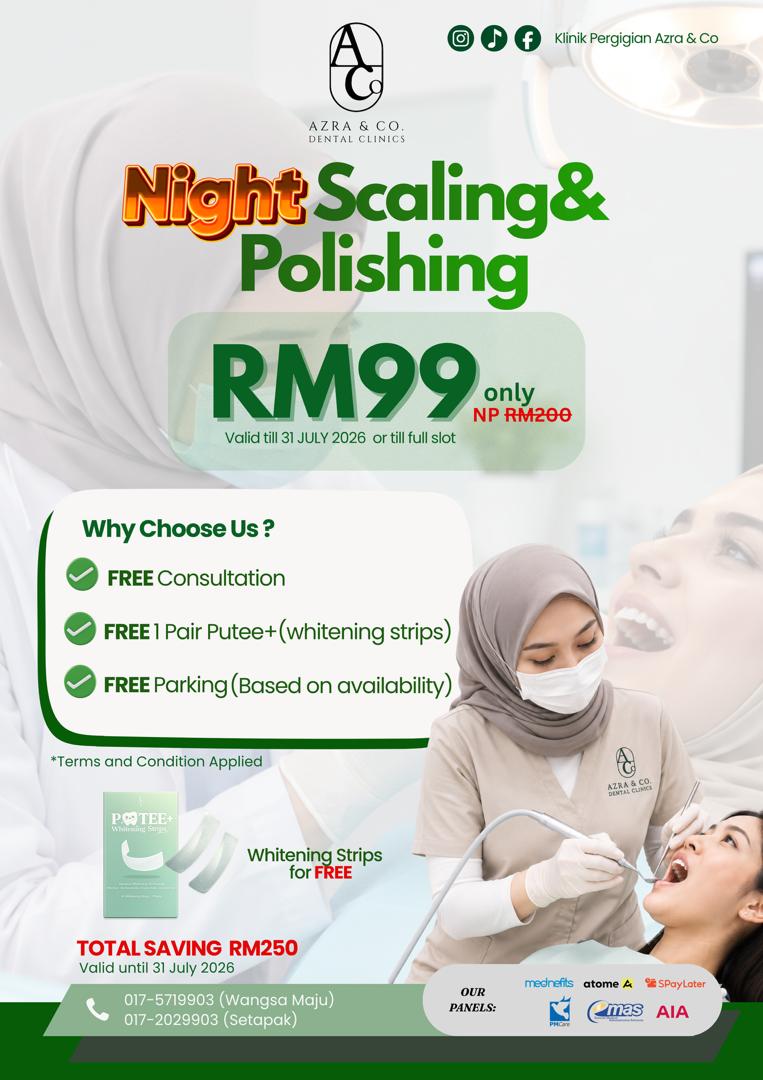 Klinik Pergigian Azra & Co Wangsa Maju Facebook ad: Night Scaling RM99 All-In