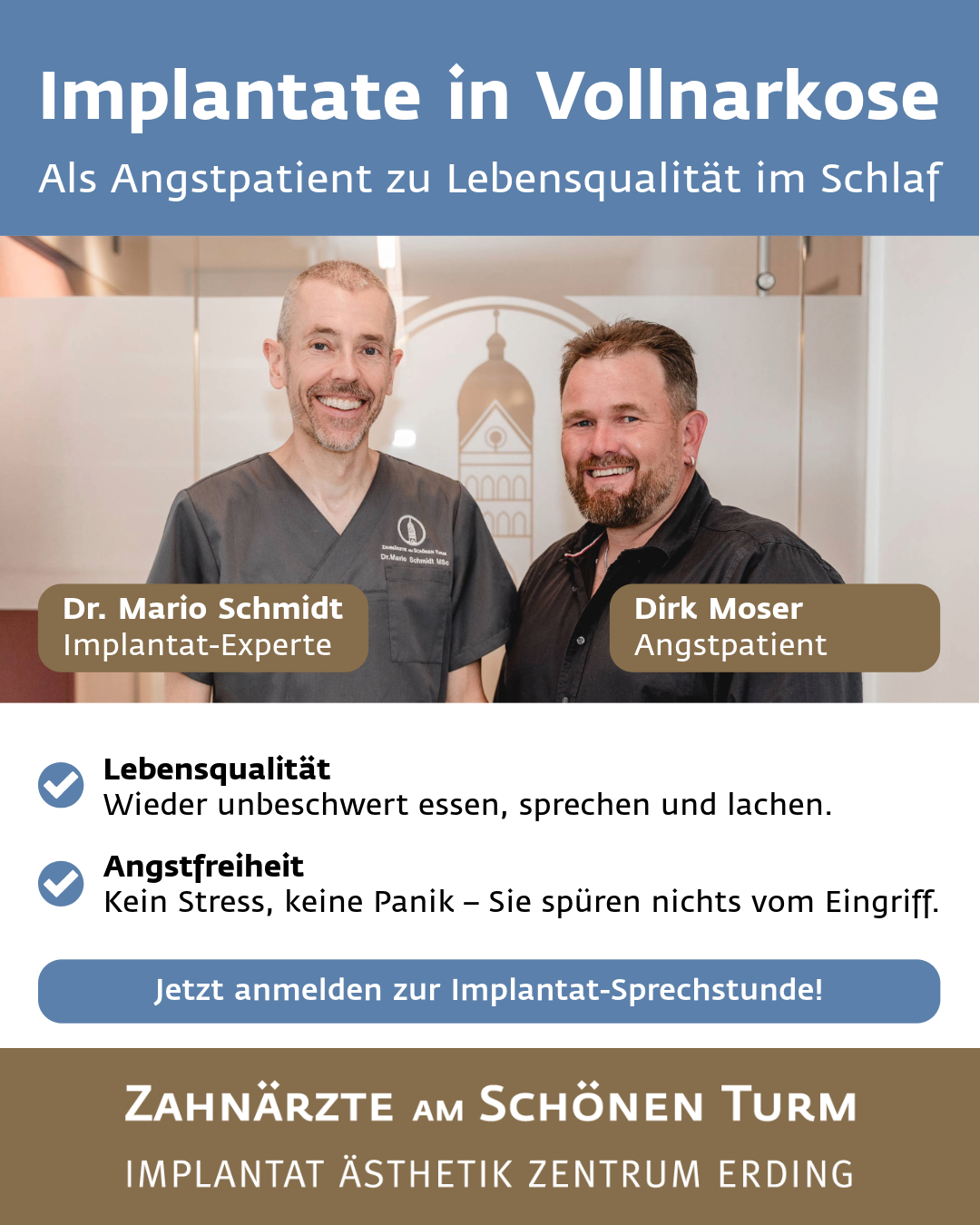 Zahnärzte am Schönen Turm Facebook ad from Feb 23, 2026