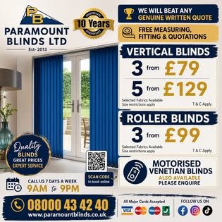 Paramount Blinds Ltd Facebook ad