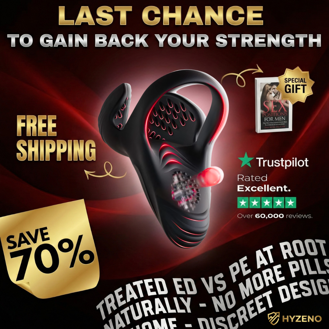 Men's Vitality Hub Facebook ad: BUY 1 GET 3 FREE GIFT