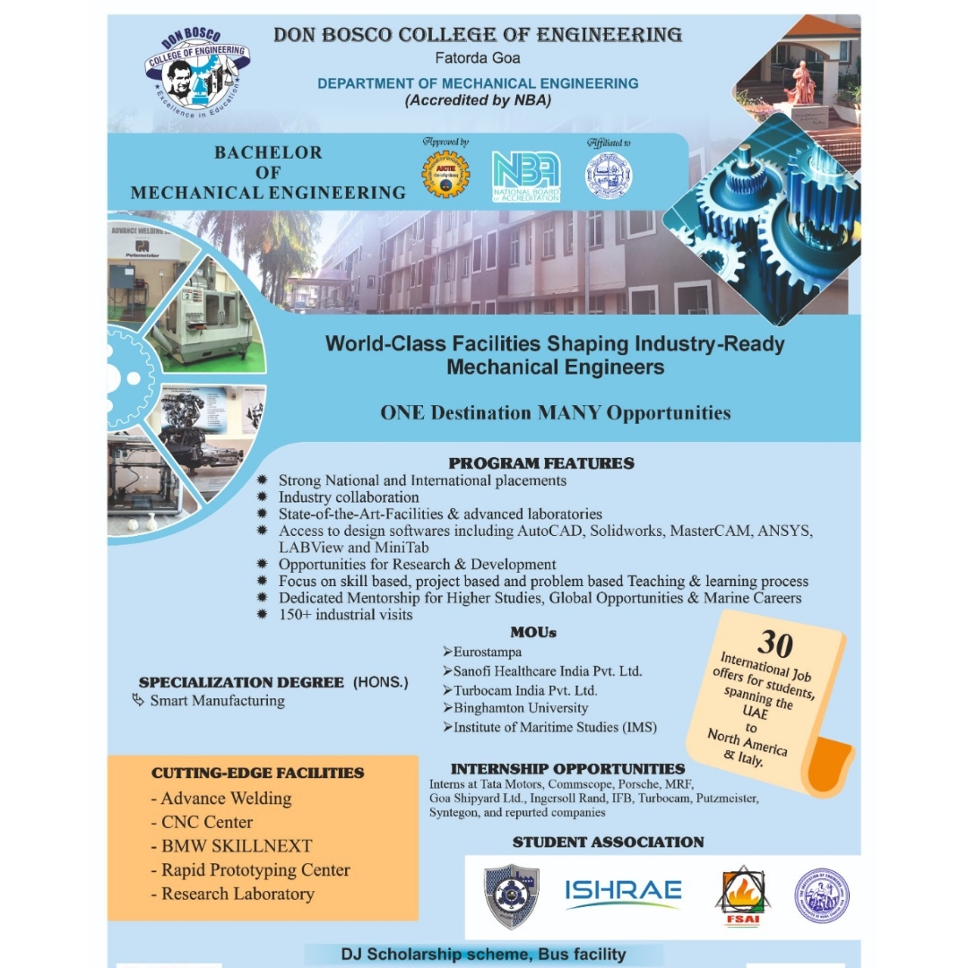 Don Bosco College of Engineering, Fatorda Facebook ad: Don Bosco College of Engineering