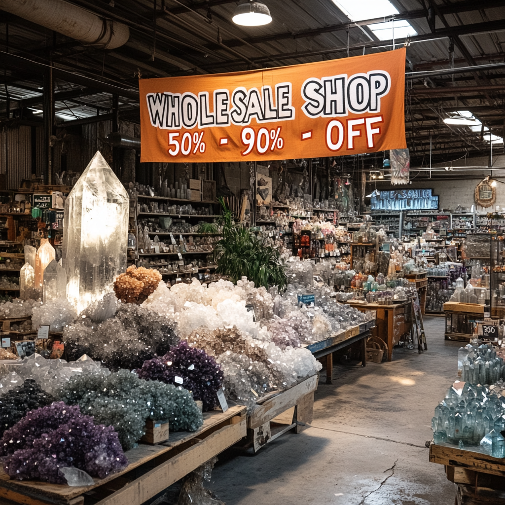 Spirit Magicka Crystals Facebook ad: Wholesale Crystal Shoppers Pay 50% - 90% Less!