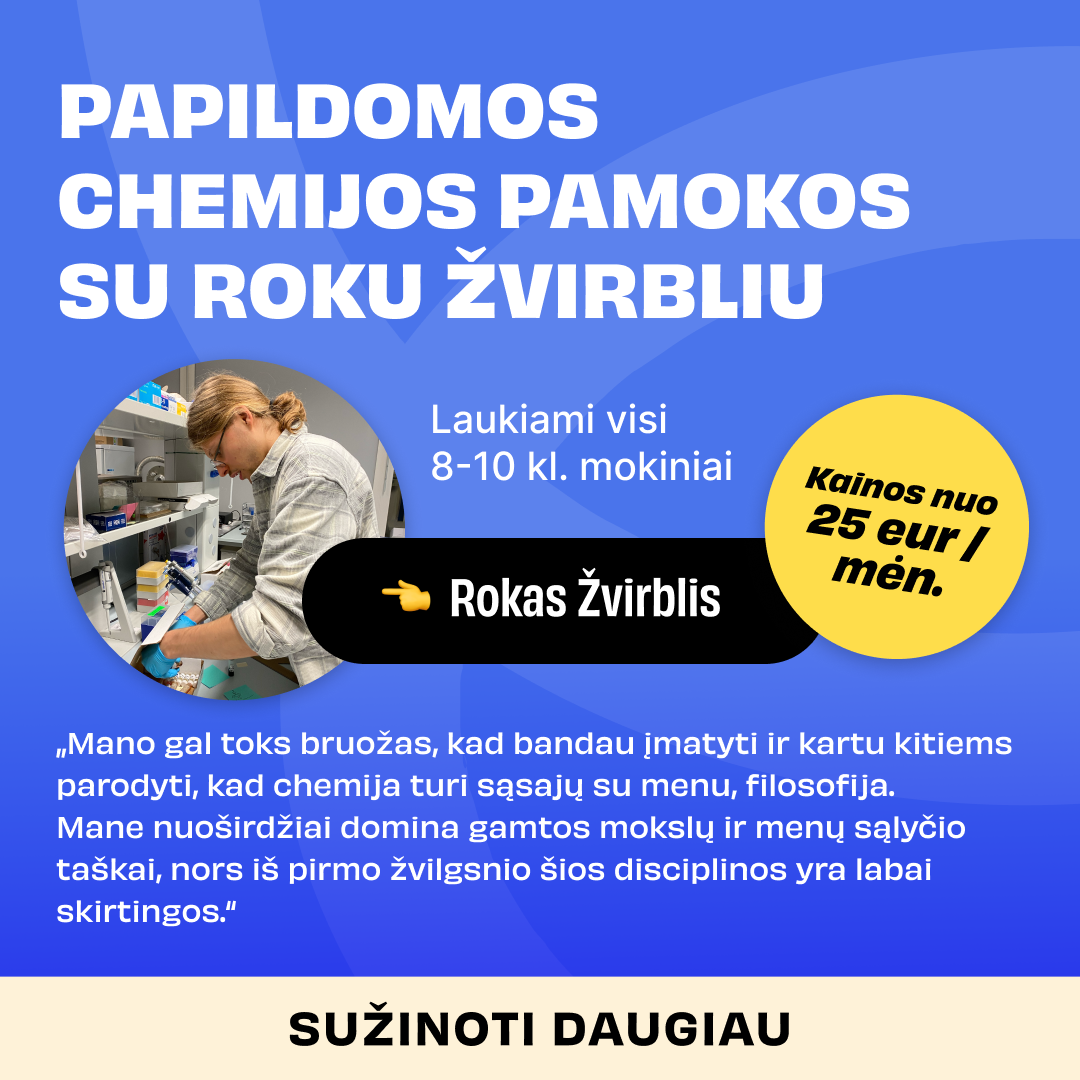 Chemijos mokytojas Rokas Facebook ad: 15,000+ mokinių jau prisijungė į pamokas