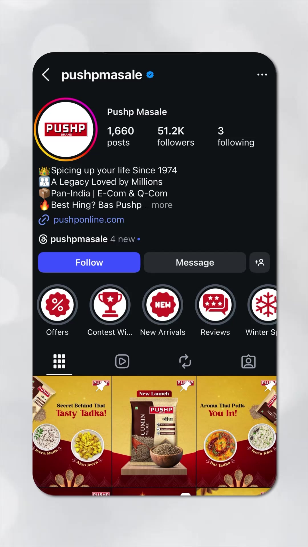 Pushp Masale Facebook ad: 50th Anniversary Mega Giveaway