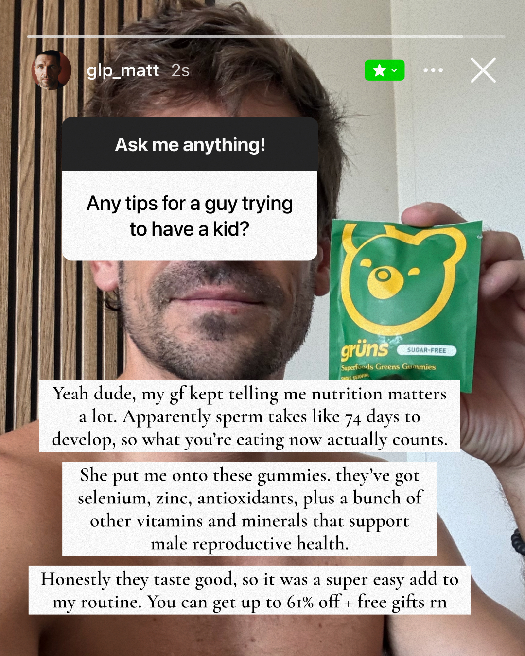 Grüns Facebook ad