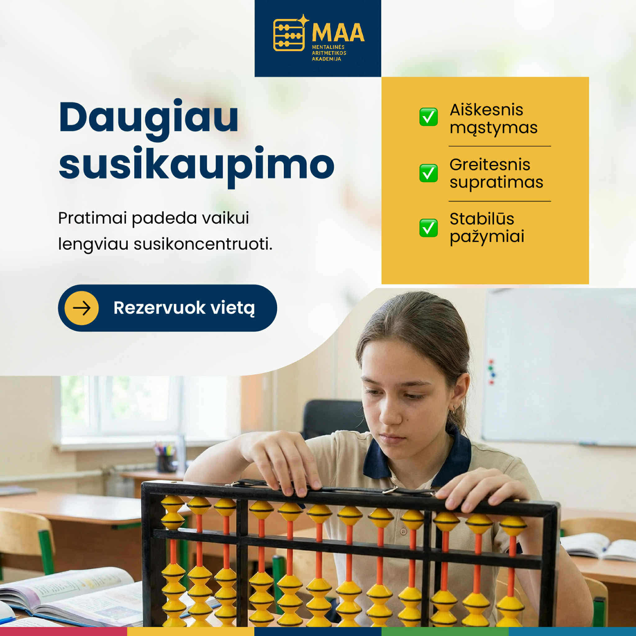 Mentalinė Aritmetika Facebook ad: Nemokama bandomoji pamoka Vilniuje, lavink savo vaiko protą!