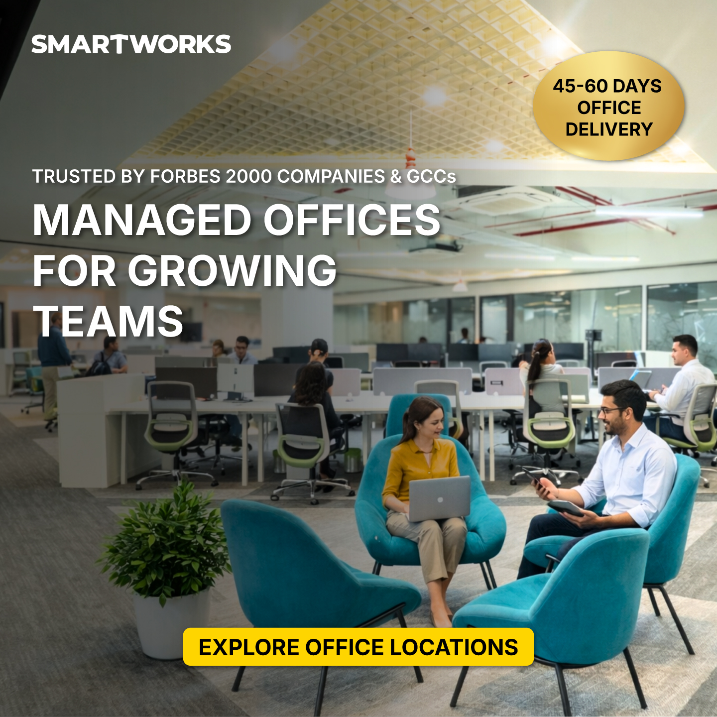 Smartworks Facebook ad: Fully-Furnished Office Space