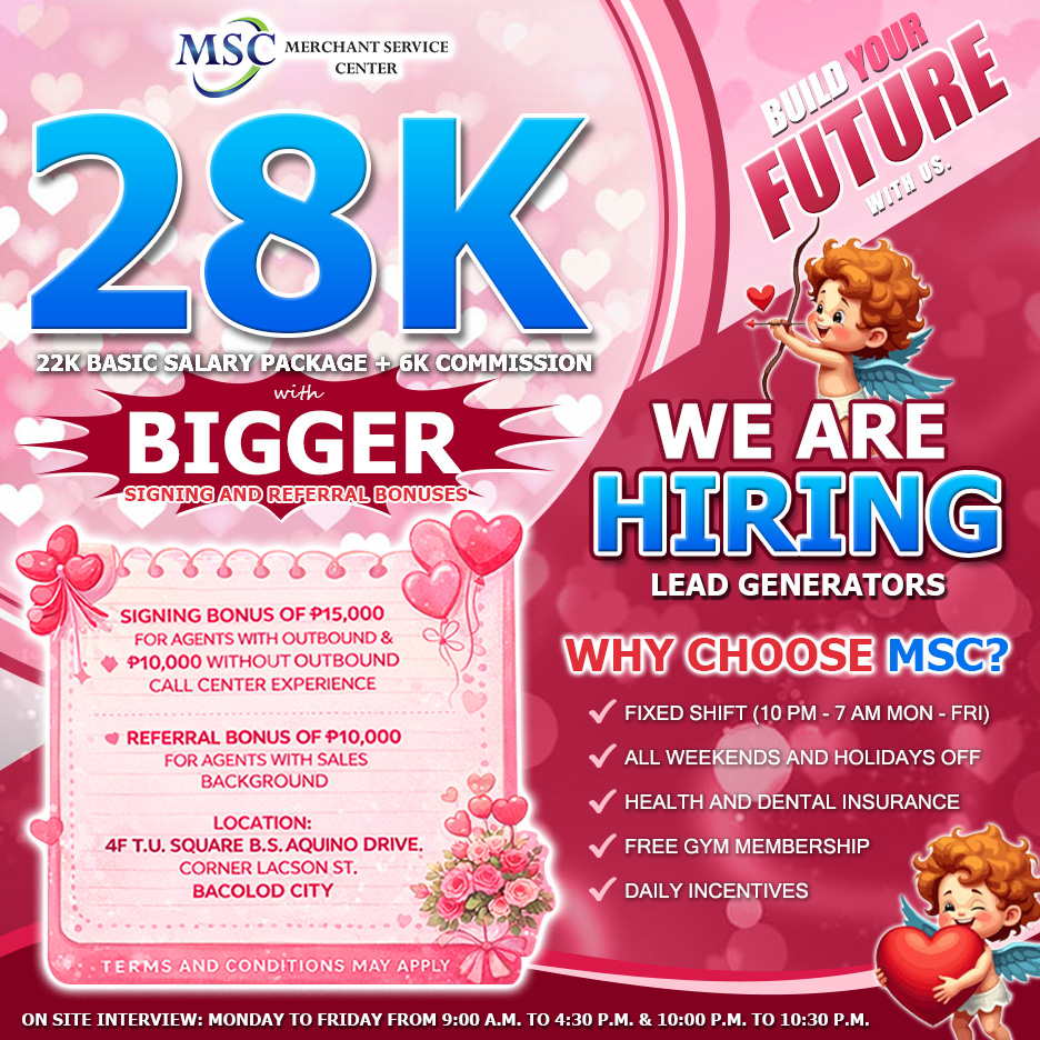 MSC Bacolod Facebook ad: We are still hiring.