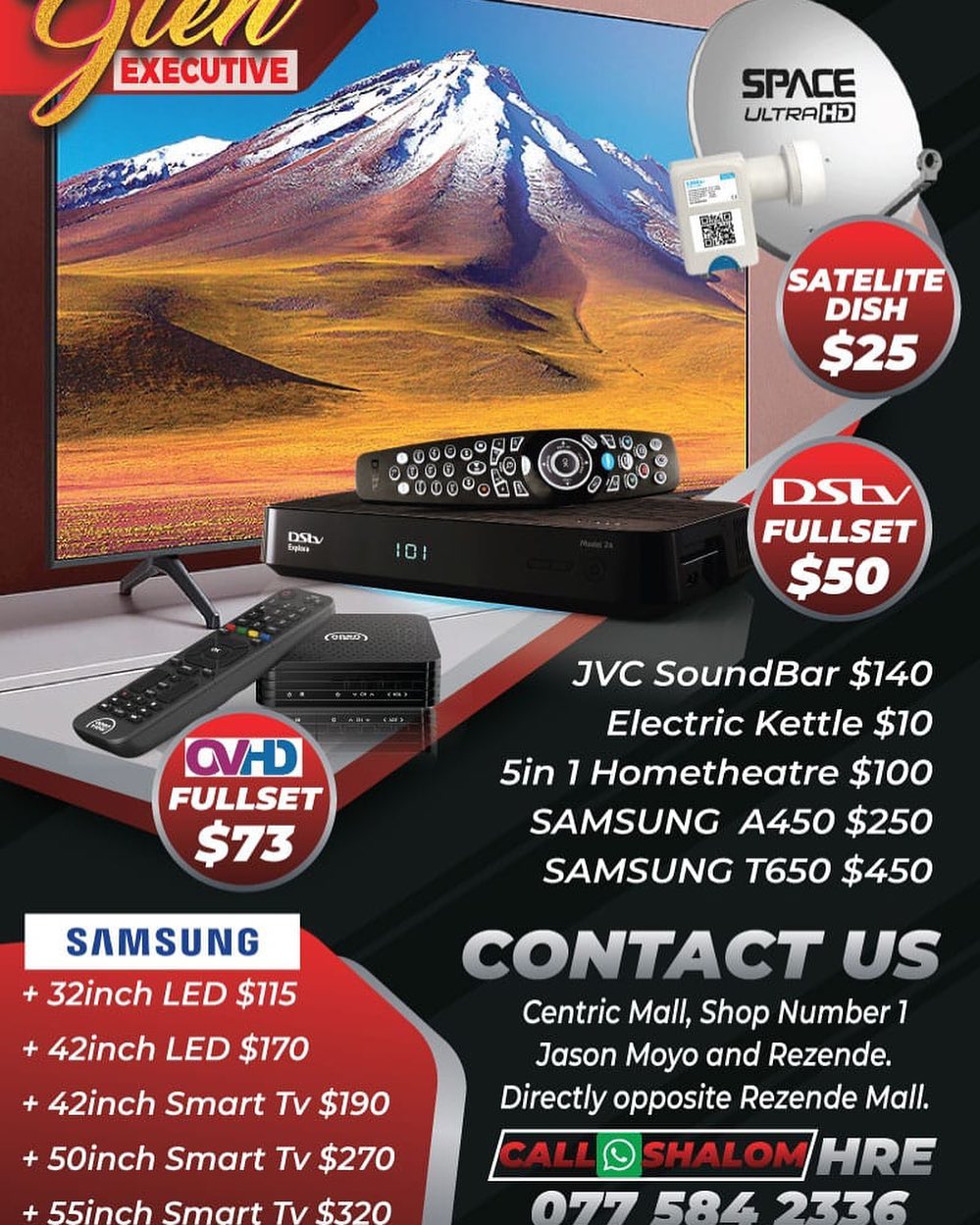 Glen Electronics Zw Facebook ad: TVs