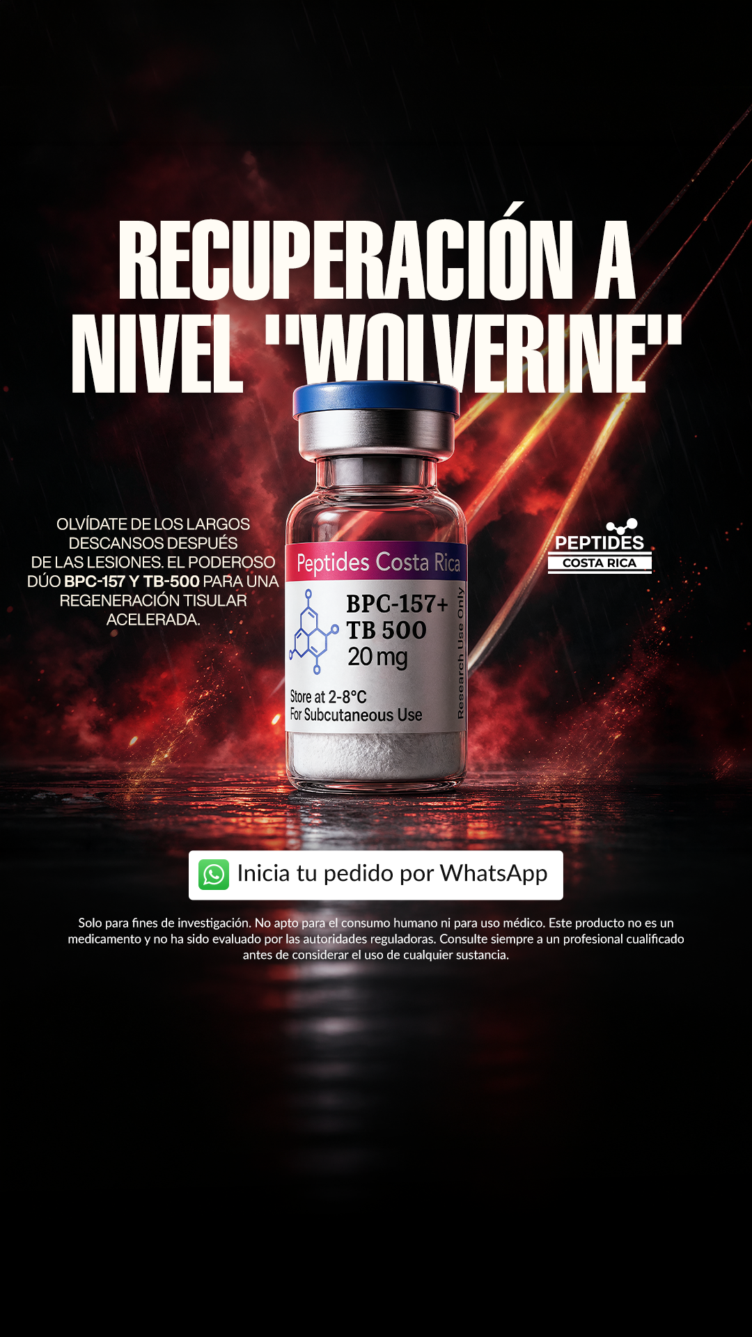 Research Peptide Center Costa Rica Facebook ad