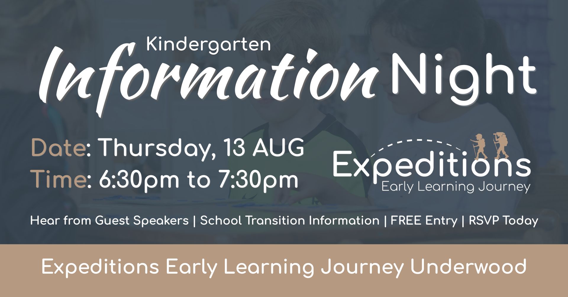 Expeditions Early Learning Journey - Underwood Facebook ad: Kindergarten Information Night | FREE Event