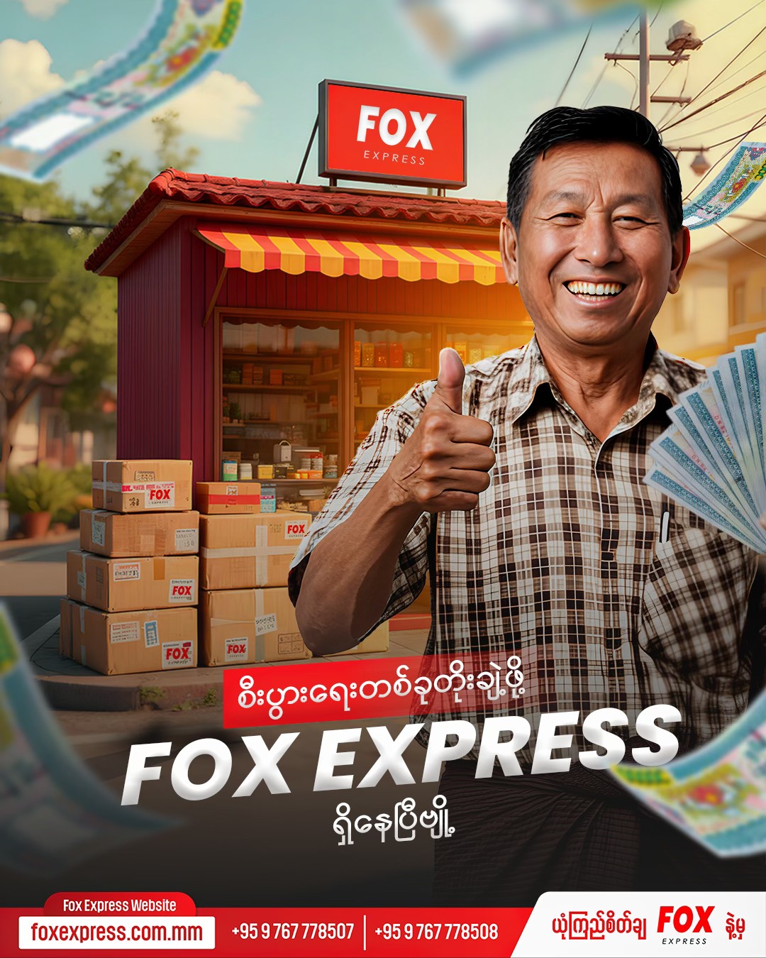 Fox Express Myanmar Facebook ad: စီးပွားဆိုတာ. သူများမမြင်နိုင်တဲ့ အနာဂတ်လမ်းကြောင်းကို See…