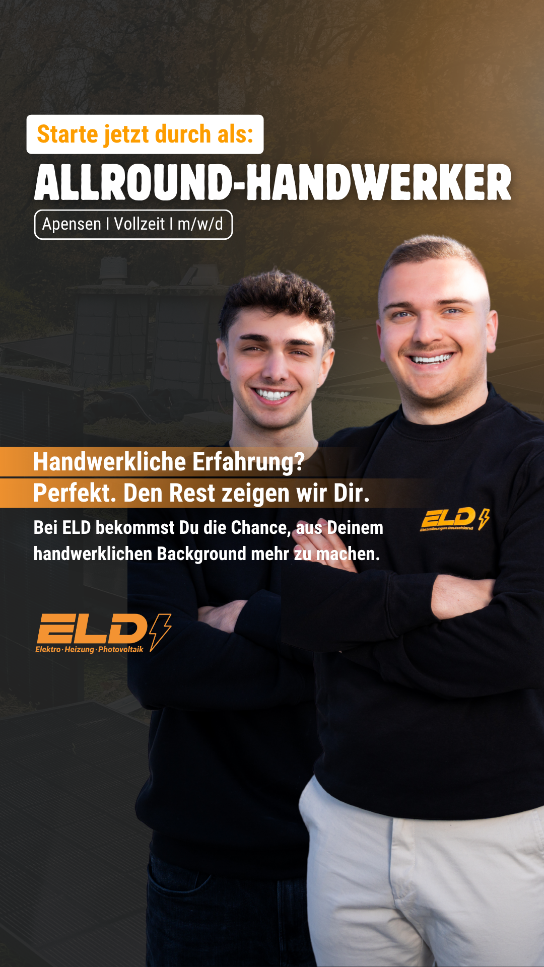 Elektrolösungen Deutschland Facebook ad: Allround-Handwerker (m/w/d) gesucht!