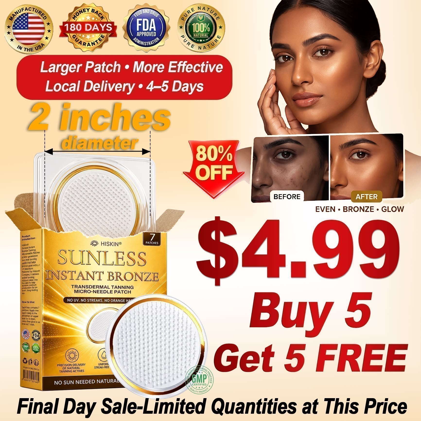 Center for Skin Photobiology Research Facebook ad: A modern sun-free tanning patch designed to support a…