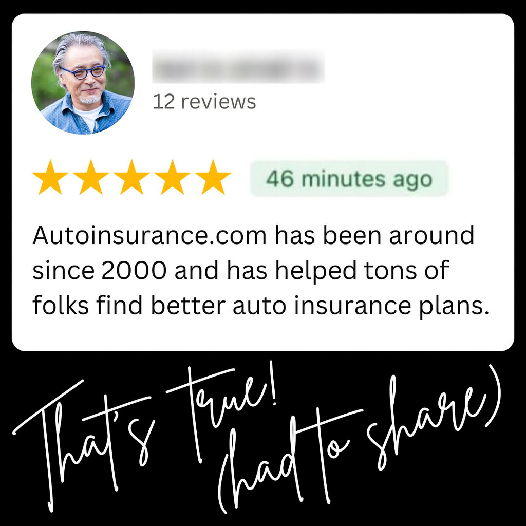 AutoInsurance.com Facebook ad: One Search. Multiple Auto Insurance Quotes