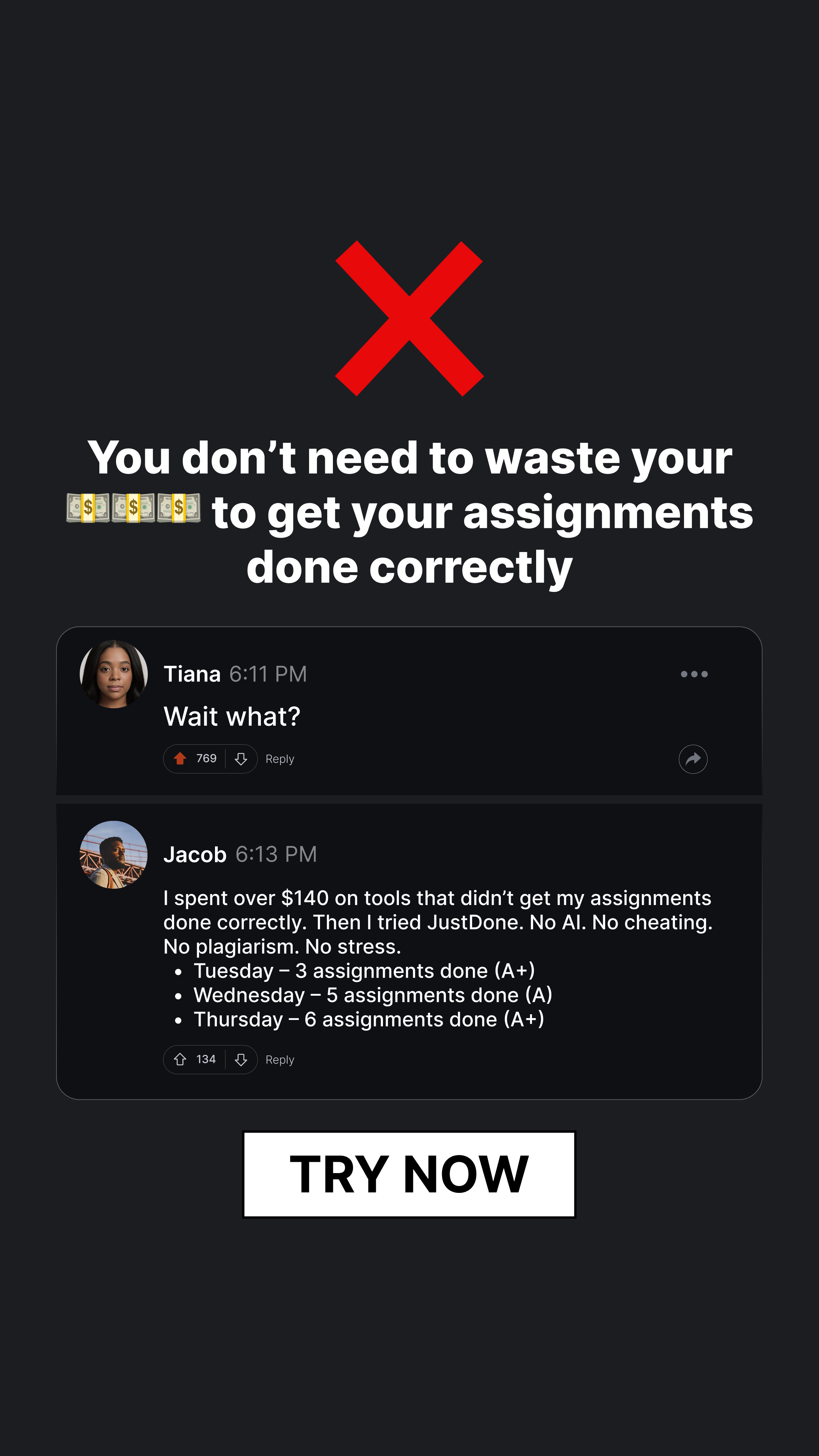 JustDone Facebook ad