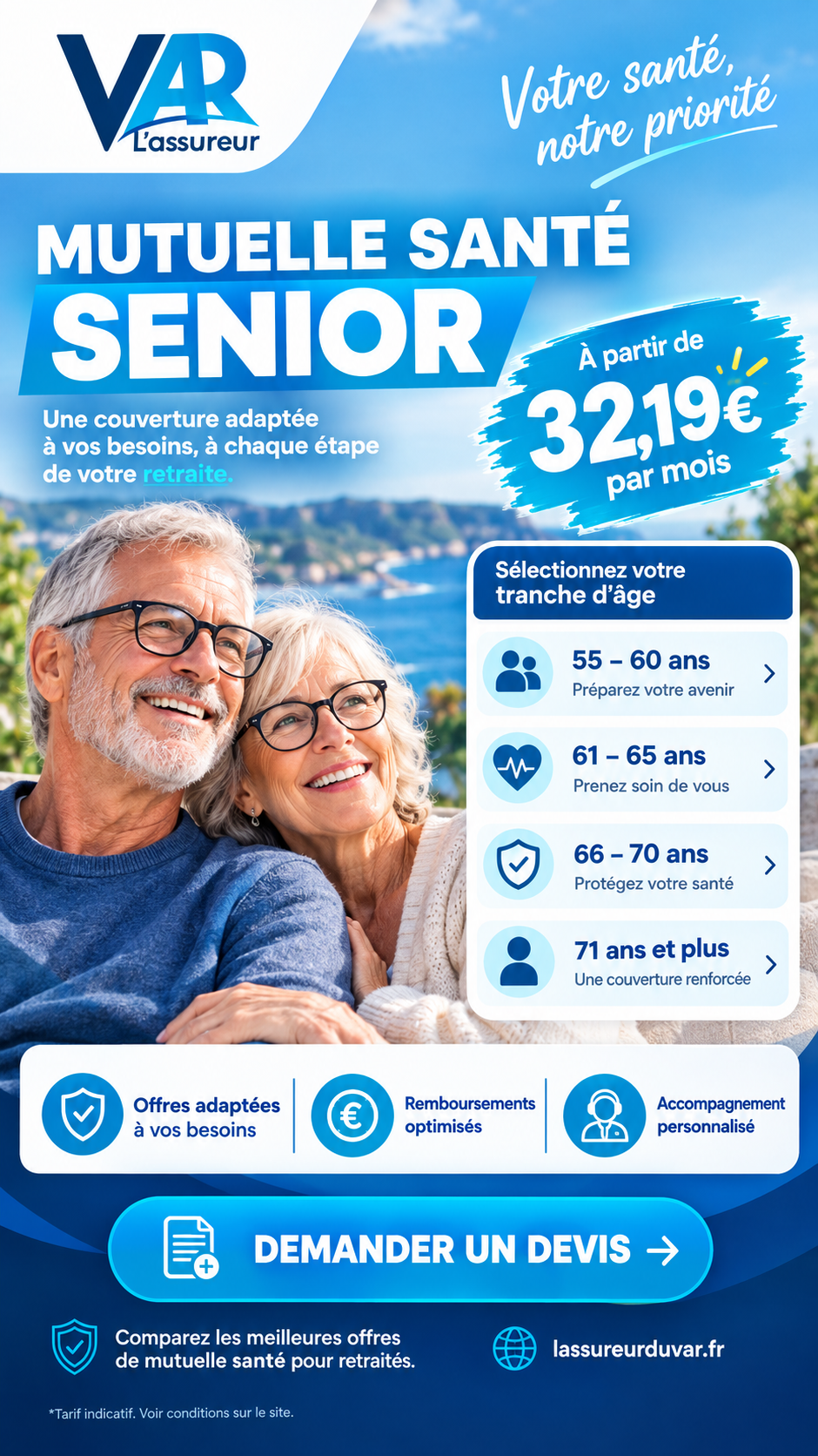 Lassureur Du Var Facebook ad: Mutuelle Senior Dès 20€/Mois