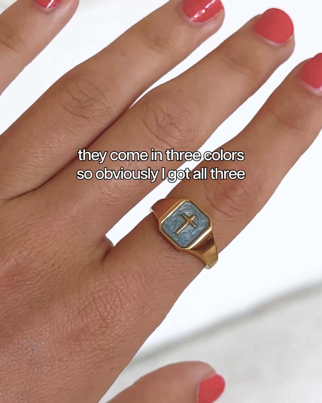 Elevated Faith Facebook ad: Shop Enamel Cross Rings