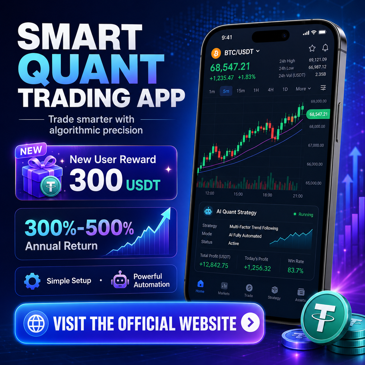 Nishi Akterr Facebook ad: 300 USDT New User Offer