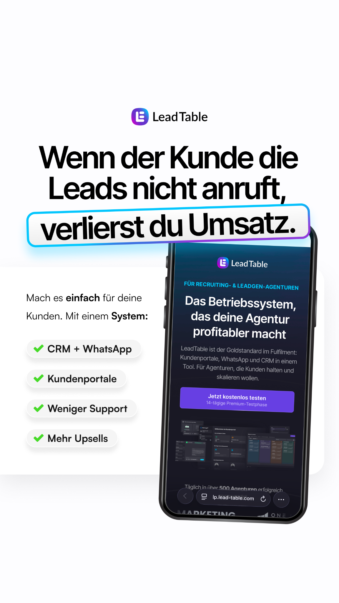 LeadTable - Agentursoftware Facebook ad