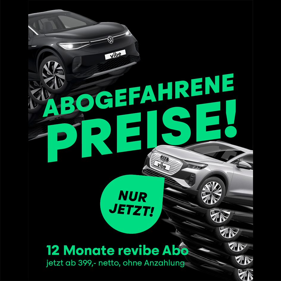 vibe Facebook ad: Gebrauchte E-Autos, neues Gefühl: revibe Abo von vibe…